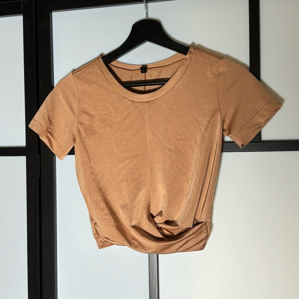 CXIX Rose Gold Pray for Me Knot Crop Top
